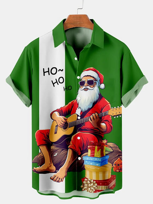 Men's Christmas Funny Graphic Short Sleeve Hawaiian Shirt